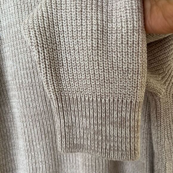 Express Beige Long Sleeved Crew Neck Sweater, Side slits, Large - Picture 8 of 8